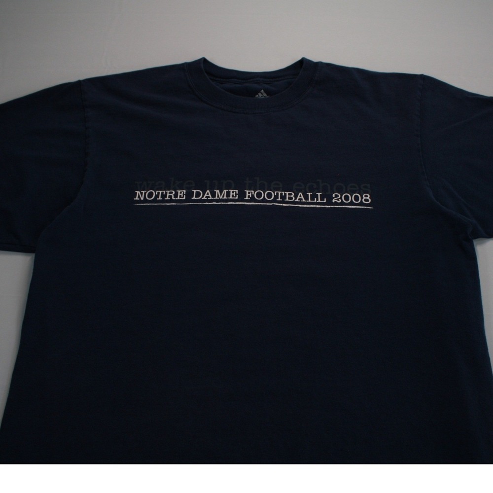 Adidas Notre‎ Dame Football 2008 The Shirt Navy Blue Graphic T-Shirt Mens Medium